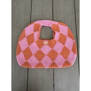 KOPARI Limited Edition Knit Argyle Bag Slouchy Circle Purse Boho Y2K